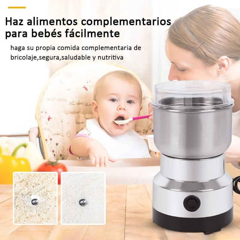 Moledora Eléctrica De Granos De Café Semillas Potencia 300 W Plateado