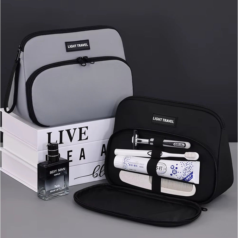 Neceser Organizador  Práctico Para Viaje Tela Impermeable Gris Lisa