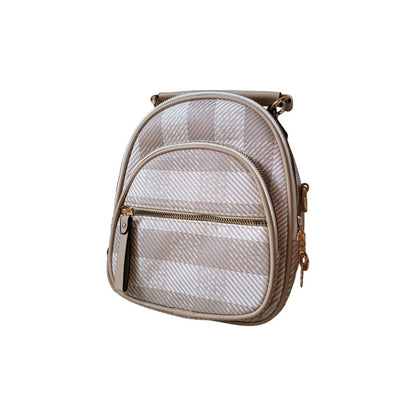 Mochila Cartera De Dama 2 En 1 Cuero Sintético Bolsos Mujer Caqui Cuero Sintético