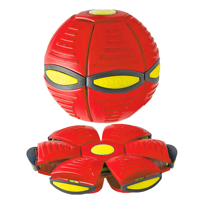 Pelota Mágica Disco Volador Con Luz Juguete Niños O Mascotas - - Rojo