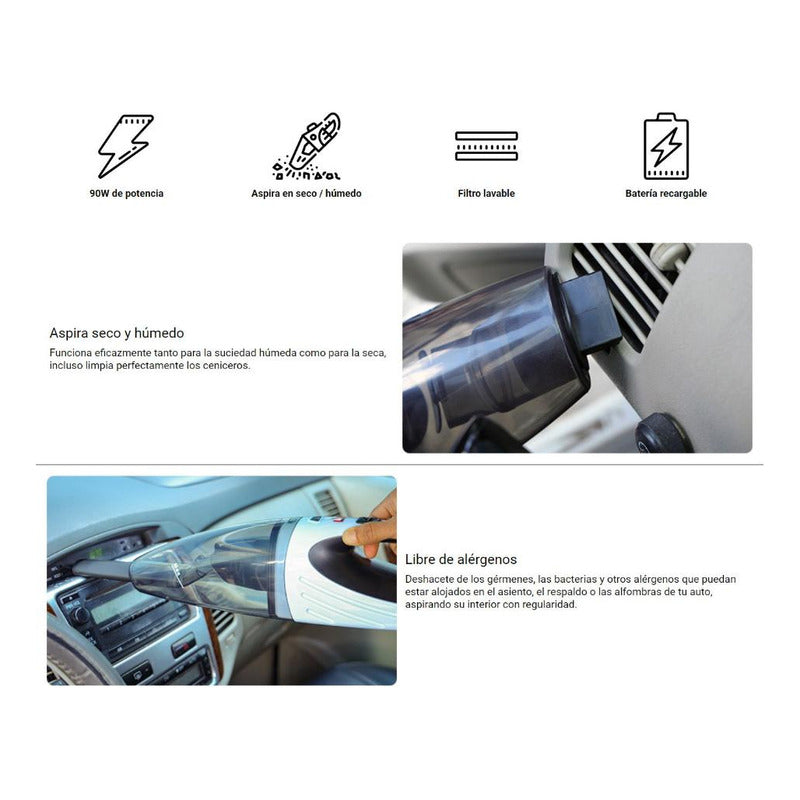 Aspiradora De Mano Punktal Ap410 Inalámbrica Polvo Líquidos