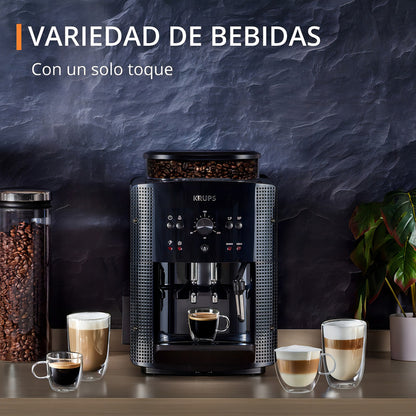 Cafetera Expreso Krups Super Automatica Espumador Molinillo - Negro