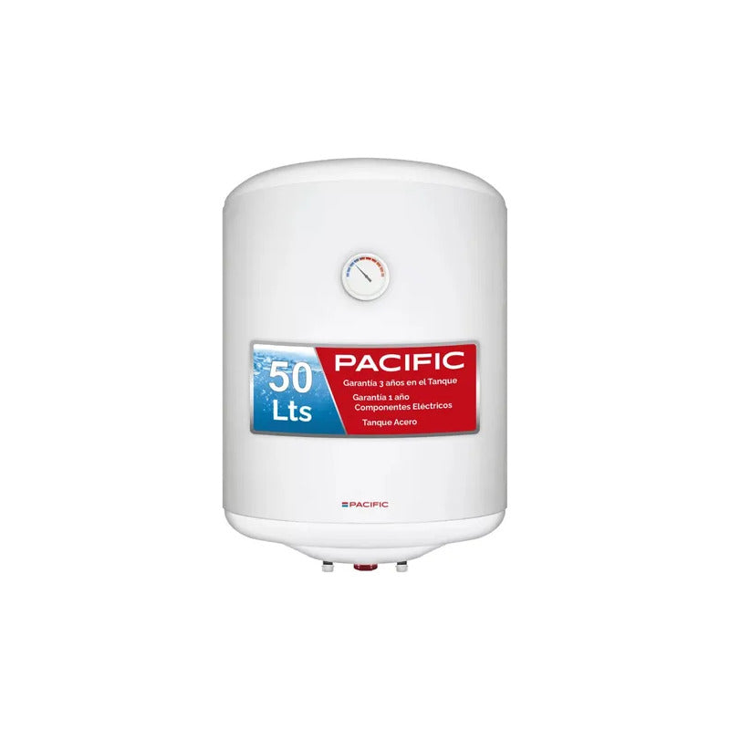 Calefon Termotanque 50 Litros Pacific Tanque De Acero Blanco