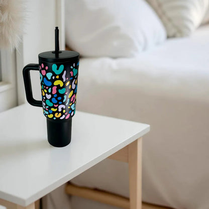 Vaso Térmico Metálico 1.2 Litros  Con Sorbito - Negro