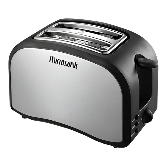 Tostadora Microsonic 2 Panes Acero 6 Niveles Casahogar Color Gris Negro
