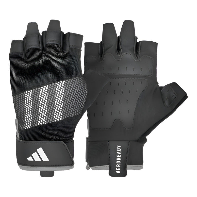 Guantes De Entrenamiento adidas Performance Gris Rayado M