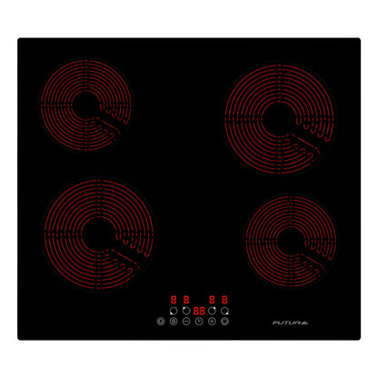 Anafe Vitrocerámica 4 Zonas Futura Fut-pv4z Color Negro Negro