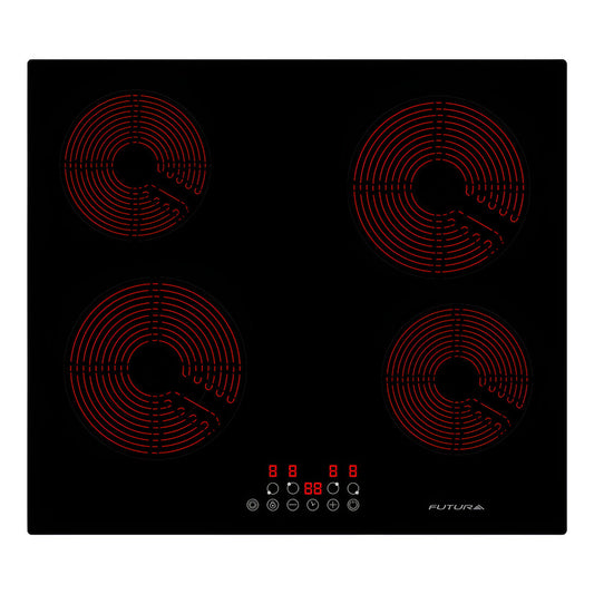 Anafe Vitrocerámica 4 Zonas Futura Fut-pv4z Color Negro Negro