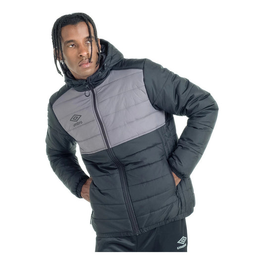 Campera Umbro Parka Camperon Hombre Adulto Gris/negro L