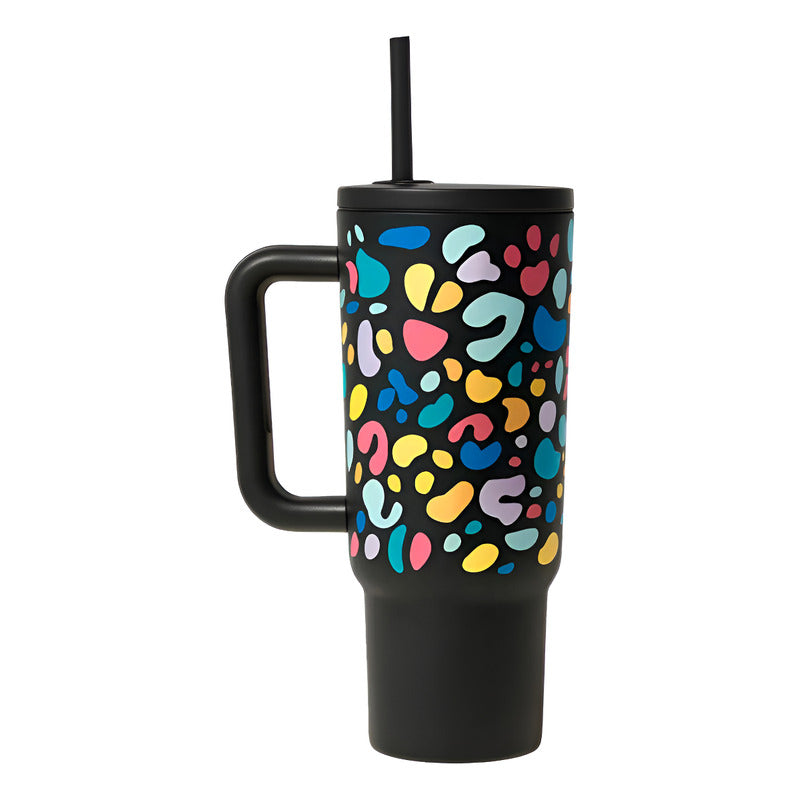 Vaso Térmico Metálico 1.2 Litros  Con Sorbito - Negro