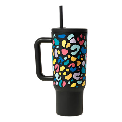 Vaso Térmico Metálico 1.2 Litros  Con Sorbito - Negro