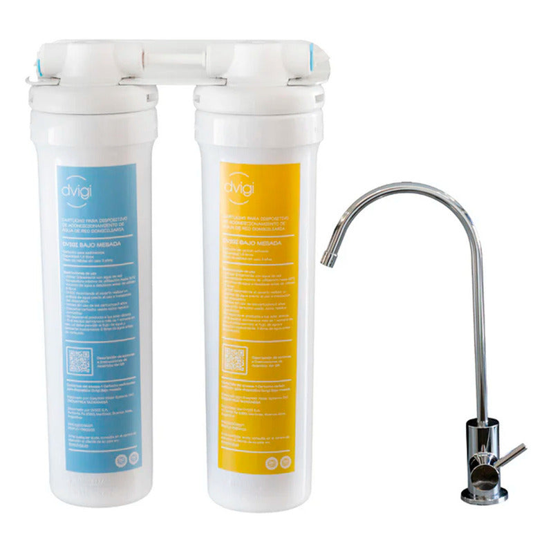 Purificador De Agua Bajo Mesada Dvigi Carbón Y Sedimentos - Blanco