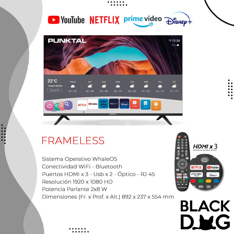 Smart Tv Punktal Fhd Frameless 40 Pk-40 Wos