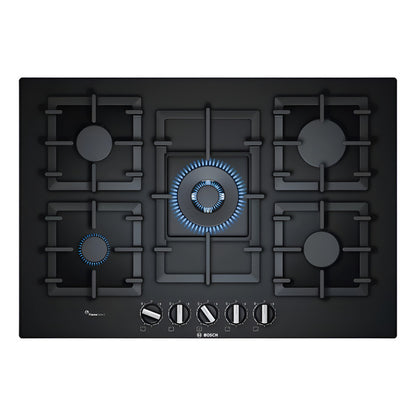 Anafe A Gas Bosch Vidrio 75cm Color Negro