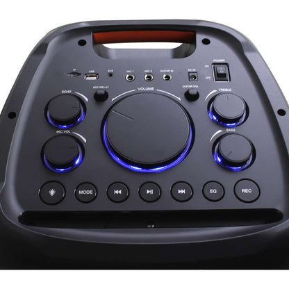 Parlante Portátil Aek S-21001 2x10'' Karaoke Bt Micro Luces Negro