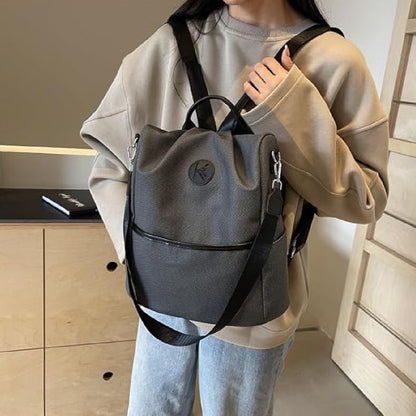 Mochila Antirrobo Urbana Genérica Cartera Mujer 30cm Gris Liso