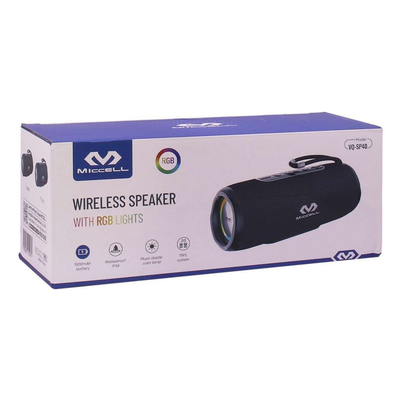 Parlante Portátil Miccell Sp40 Con Luz Rgb Bluetooth Tmo Azul Oscuro