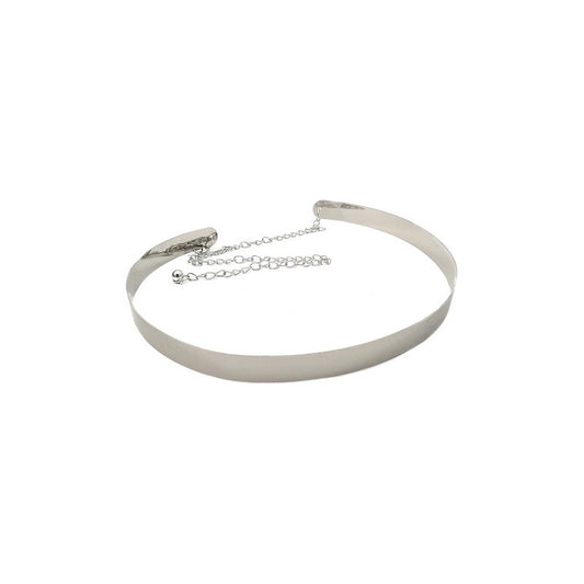 Cinto De Metal Para Dama Ancho 2 Cm Diseño Dorado Y Plateado Plateado Único