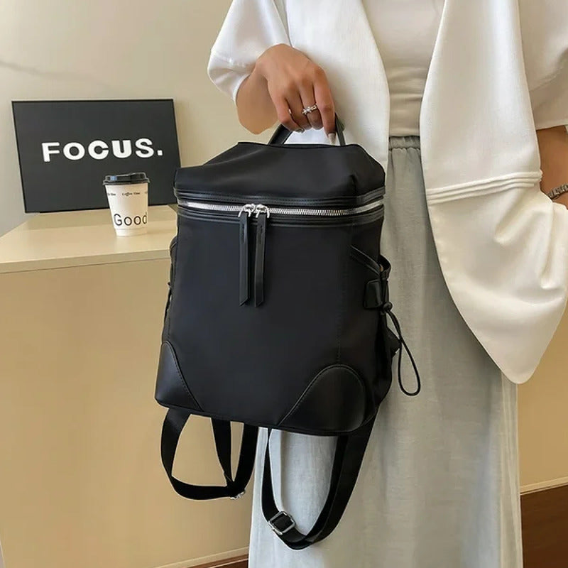 Mochila Para Mujer Impermeable De Tela Nylon Cartera De Dama Caqui1