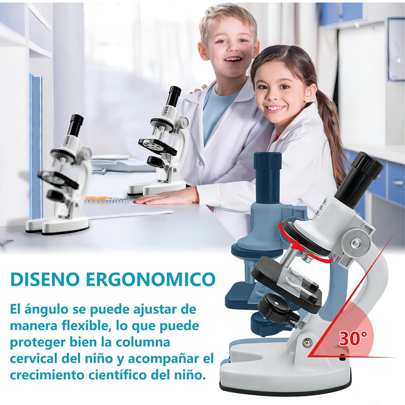 Microscopio Infantil 360° Aumentos + Kit De Ciencia