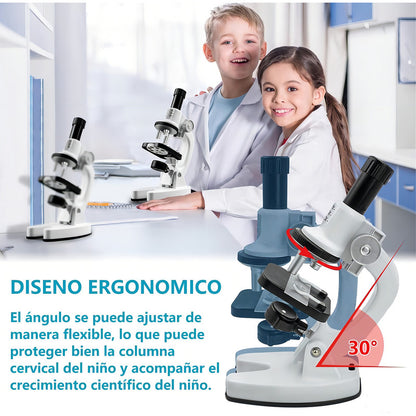 Microscopio Infantil 360° Aumentos + Kit De Ciencia