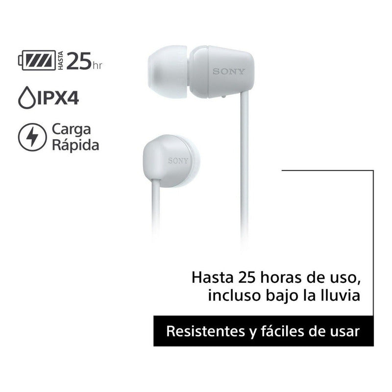 Auriculares Inalambricos Sony Wi-c100 In Ear Bluetooth Blanco