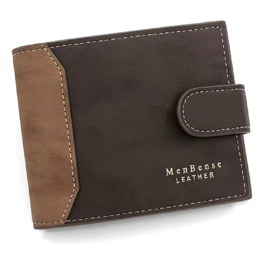 Billetera Para Hombre Con Monedero Sector Tarjeta De Cuerina Marrón Oscuro3