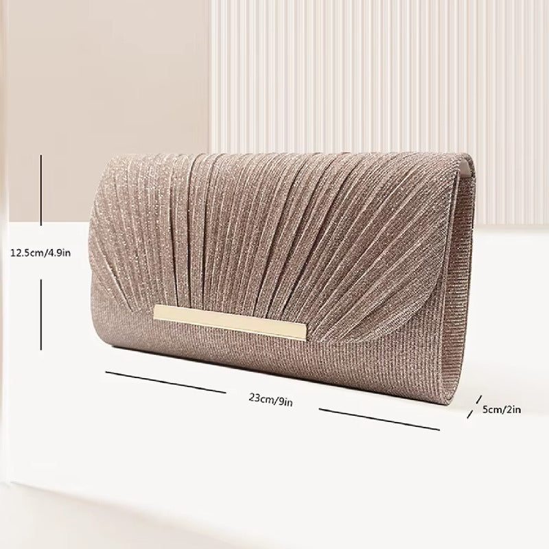 Sobre De Fiesta Con Cadenita Cartera Dama Carterita De Gala Champán