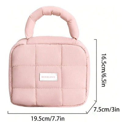 Bolsa Organizadora De Maquillaje De Viaje Neceser Para Mujer Rosa Capitoneado