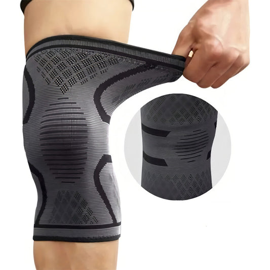 Rodillera Elástica Deportiva Comprensión, Varillas Laterales Color Negro Y Gris Talle Xl