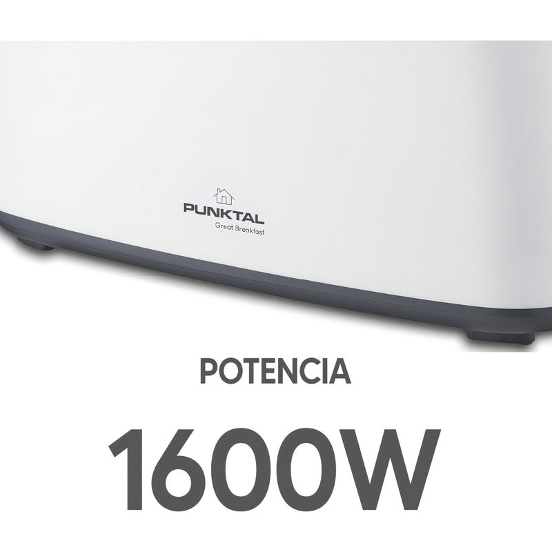 Tostadora Punktal 4 Panes 1400 W 7 Niveles De Tostado - Blanco
