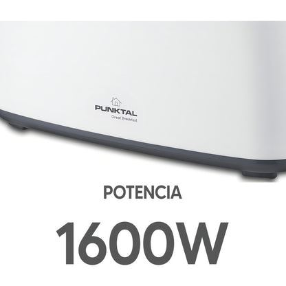 Tostadora Punktal 4 Panes 1400 W 7 Niveles De Tostado - Blanco