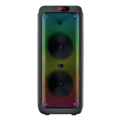 Parlante Portátil Aek S-21001 2x10'' Karaoke Bt Micro Luces Color Negro