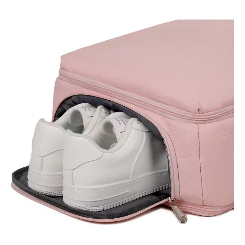 Mochila De Mujer Impermeable De Tela Nylon Cartera Para Dama Negro. Liso