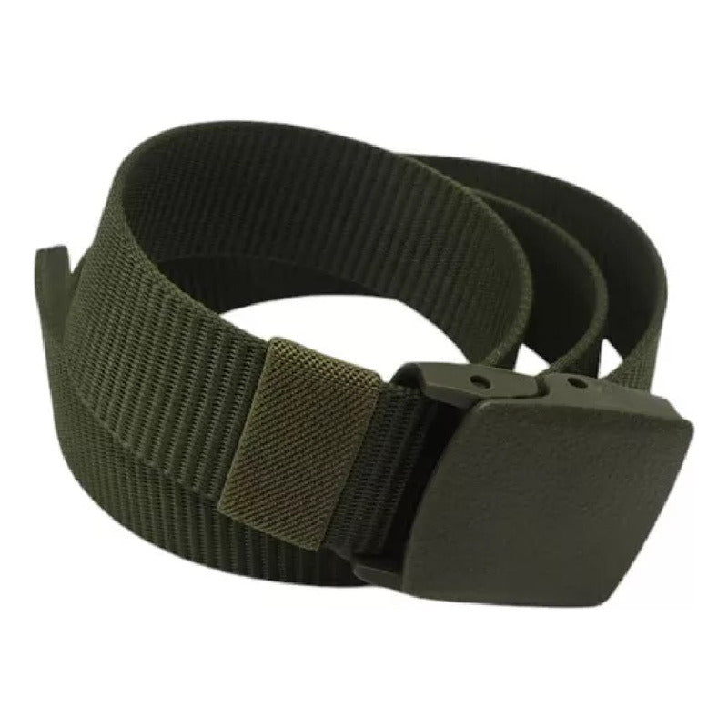 Cinto Tactico Trinquete Colores Militar Policial Color Verde Talle Regulable