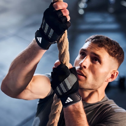 Guantes De Entrenamiento adidas Performance Gris Rayado M