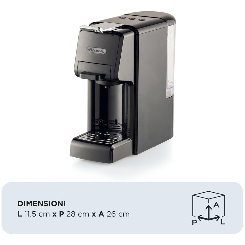 Cafetera Espresso Capsulas Ariete - Nespreso Y Dolcegusto Negro