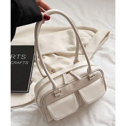 Cartera Bandolera Brillante Mujer Cuero Sintético Crudo