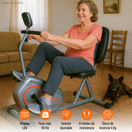 Bicicleta Ergométrica Horizontal Athletic 230bh Athletic - Gris/negro