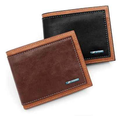 Billetera Para Hombre Con Monedero Sector Tarjeta De Cuerina Marrón Oscuro