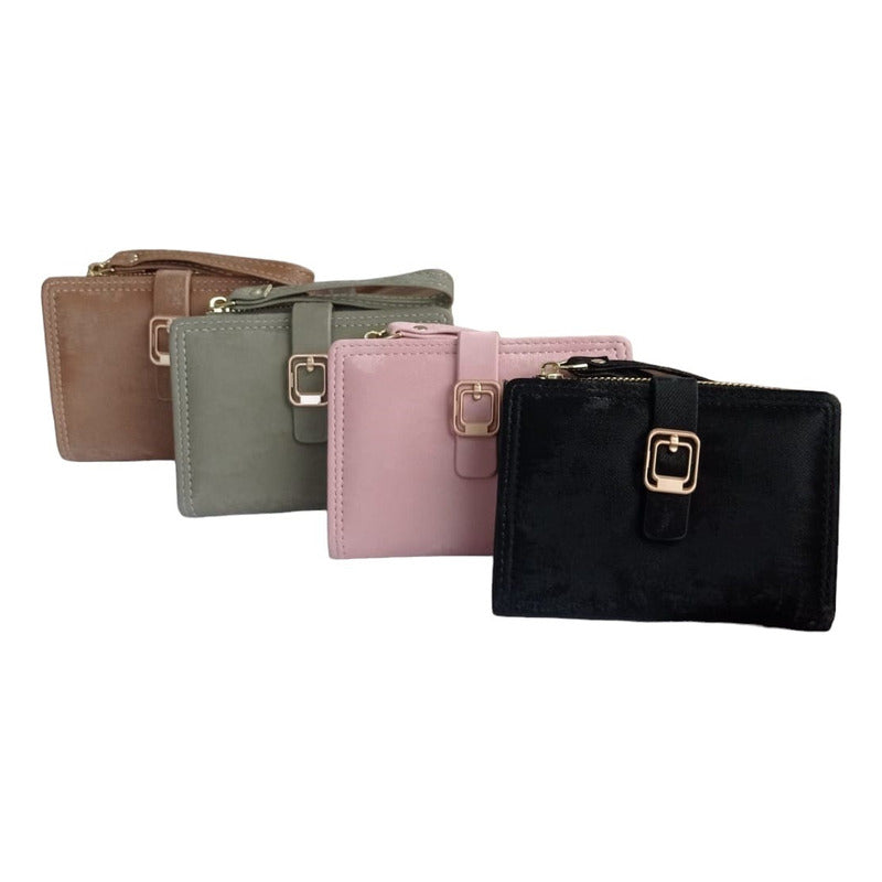 Billetera Dama Billeteras De Mujer Con Monedero Y Tarjetero Negro.