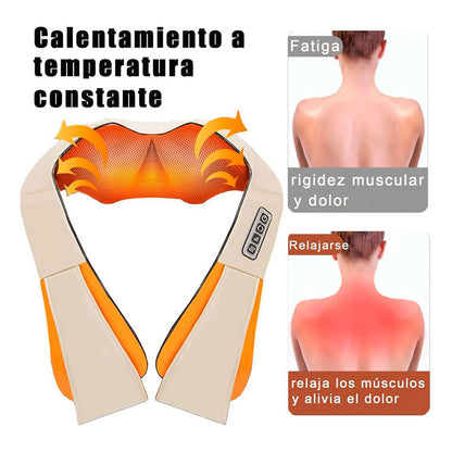 Masajeador Eléctrico Portátil Para Cervical Espalda Y Cuerpo Beige/naranja