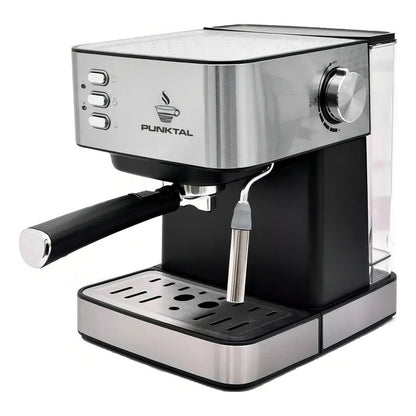 Punktal Pk-542 Cafetera Expresso Automática Acero Inox 15 Bares 850w 1.6 Lts. Vaporizador Espumador.