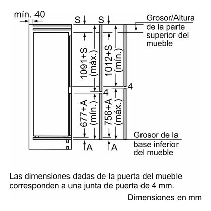 Heladera Panelable Bosch 267 Litros Con Freezer Blanco