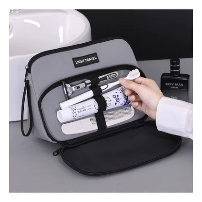 Neceser Organizador  Práctico Para Viaje Tela Impermeable Negro Lisa