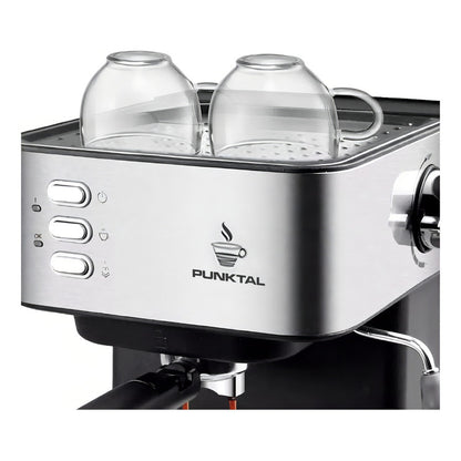 Punktal Pk-542 Cafetera Expresso Automática Acero Inox 15 Bares 850w 1.6 Lts. Vaporizador Espumador.
