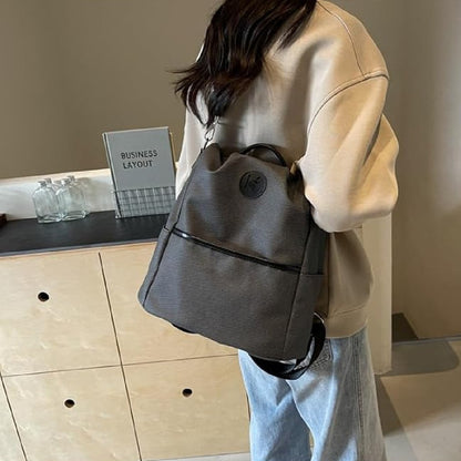 Mochila Antirrobo Urbana Genérica Cartera Mujer 30cm Gris Liso