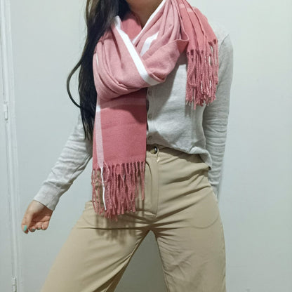 Chalina Bufanda Pashmina De Dama Afelpada Liviana Y Sauve Salmón