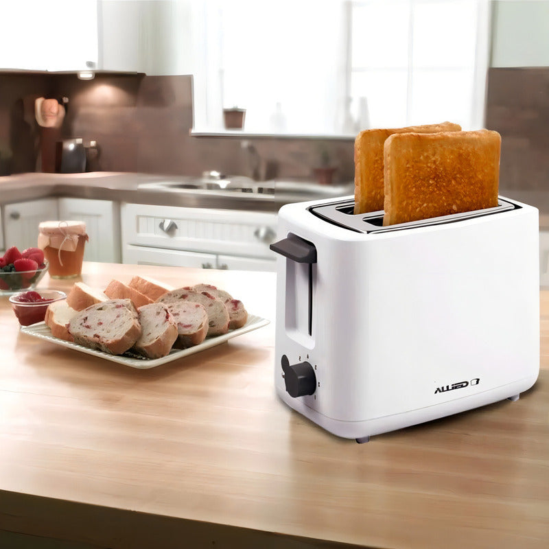 Tostadora Allied 2 Panes 750 W 7 De Niveles De Tostado Blanco