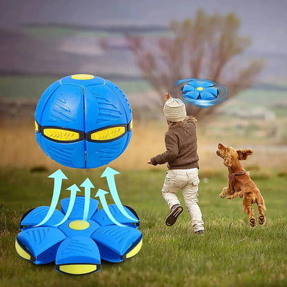 Pelota Mágica Disco Volador Con Luz Juguete Niños O Mascotas - - Azul